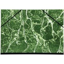 Tekenmap Gemarmerd 37x52 Vernist Elastiek 1/2 Raisin Groen, - Exacompta