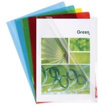 Exacompta - L-map glad PVC A4 - Pak van 100 - Assorti - 13/100e dikte - Recyclebaar