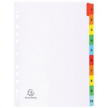 Tabblad bedrukt numeriek versterkt kleurtab + indexblad A4 - Exacompta - Exacompta