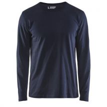 T-shirt lange mouw - ronde hals - donker marineblauw - Blaklader