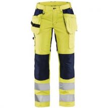 Werkbroek Dames High Vis met stretch 7163 - Geel/Marineblauw - Brand