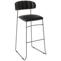 Stapelbare Kruk Mundo, Zwart, Kunstleer,