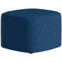 Kleine Poef Abbey, Stof Blauw, - Quadrifoglio