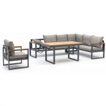 Loungeset Yonaha 7-zits - Antracietgrijs, - DcbGarden