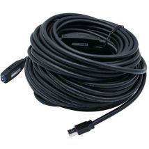 Dacomex - Verlengsnoer USB-A 3.0 met versterking - 30 meter - Zwart