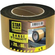 Afdekband Epdm Voor Terrasbalken - 20 M - 80x1 Mm, - Norail
