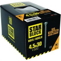Hout / spaanplaatschroef met verzonken kop Pozidriv - Starblock - Starblock