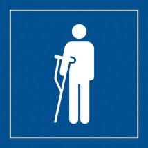 Set van 5 - Pictogram Voorrang Mensen Met Kruk Pvc Wit/blauw 125 X 125,
