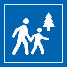 Set van 5 - Pictogram Natuurgebied Openbaar Pvc Wit/blauw 125 X 125,