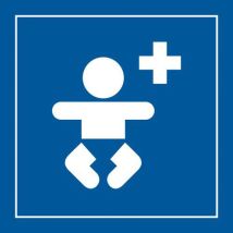 Pictogram kinderziekenhuis Gravoply - Wit/Blauw 125x125mm - ABS - Indicatiebord - Duurzaam & Recyclebaar