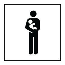 Pictogram voorrang persoon met jong kind Gravoply 250x250mm Wit/Zwart ABS - Toegankelijkheid