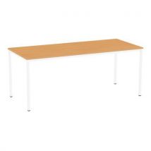 Eettafel Versys Met Witte Basis Ral 9003, 180 X 80 X 74,3 Cm, Beukenhout,