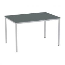 Eettafel Versys Met Zilverkleurige Basis Ral 9006, 120 X 80 X 74,3 Cm, Donkergrijs,