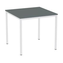 Eettafel Versys Met Lichtgrijze Basis Ral 7035, 80 X 80 X 74,3 Cm, Donkergrijs,