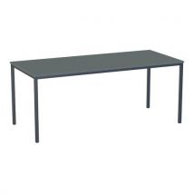 Eettafel Versys - Donkergrijs Hardboard - 180x80cm - Antraciet RAL 7016 Onderstel