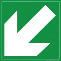 Set van 5 - Nooduitgang Met Diagonale Pijl Vinyl 125 X 125 Mm,