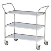 Verrijdbare tafel met twee handgrepen - 3 plateaus - draagvermogen 150 kg - Helge Nyberg
