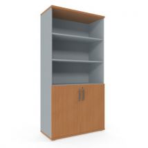 Hoge Kast Viva, 179x90x42 Cm, Met Nis En Deur, Beuken/grijs,