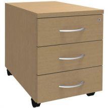 Verrijdbaar Ladeblok Alma 3 Laden Beuken/aluminium, - Simmob
