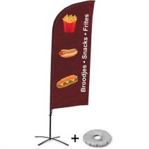 Beach Flag Alu Wind. Broodjes.snacks.frites. Kruisvoet., - Showdown Displays