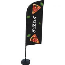 Beach Flag Alu Wind compleet - PIZZA - watertankvoet - Showdown. - Brand