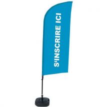 Beach Flag Alu Wind. S'incrire Ici.blauw. Watertankvoet., - Showdown Displays