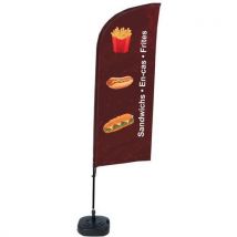 Beach Flag Alu Wind. Sandwich.en-cas.frites. Watertankvoet., - Showdown Displays