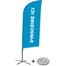 Beach Flag Alu Wind. S'incrire Ici.blauw. Kruisvoet., - Showdown Displays