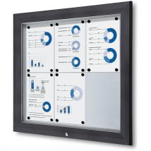 Afsluitbare Buitenvitrine - Grijs - 6xa5, - Showdown Displays