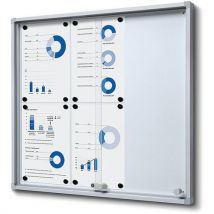 Notitiebord Slim Indoor. Schuifdeuren 6 X A4, - Showdown Displays