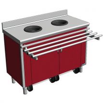 Voorsorteerkast Volwassen 2 Gaten Voor 2 Zakhouders Rood, - Tournus Equipement