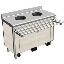 Voorsorteerkast Volwassen 2 Gaten Voor 2 Zakhouder Champagne, - Tournus Equipement