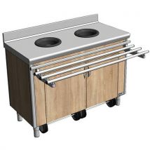 Afvalscheidingsunit voor volwassenen met 2 afvalgaten + zakhouder - Tournus Equipement