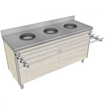 Afvalscheidingsunit voor volwassenen met 3 afvalgaten + zakhouder - Tournus Equipement