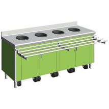 Voorsorteerkast Volwassen 4 Gaten Voor 4 Zakhouders Groen, - Tournus Equipement