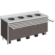 Afvalscheidingsunit voor volwassenen met 4 afvalgaten + zakhouder - Tournus Equipement