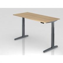 Zit- En Stabureau Elektr. 180x80cm Xbhm19 Eik/grafiet, - Hammerbacher
