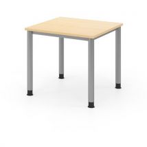 Bureau 4 Rond Poten 80x80cm Hs08 Esdoorn/zilver, - Hammerbacher