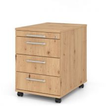 Ladeblok Verrijdb 3 Laden Kunststof Handvat Ac30 Re Eik Rust, - Hammerbacher