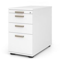 Hammerbacher - Ladeblok hangmaplade 3 laden - Wit - 80cm diep - FSC gecertificeerd - Verrijdbaar
