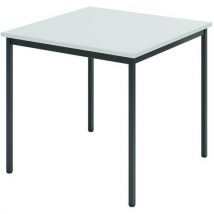 Vergadertafel Met Vierkant Poten 80x80cm Grijs/zwart, - Hammerbacher