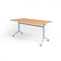 Klaptafel Verrijdbaar 160x80 Cm Kf16 Beuk/zilver, - Hammerbacher