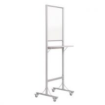 Mobiele beschermwand met paneel - transparant - bi-silque - Bi-Silque