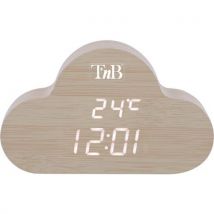 Led-wekker Joy Met Houtafwerking In Wolk Vorm, - TNB