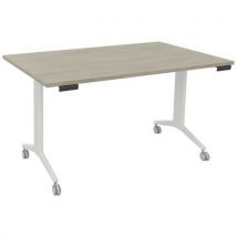 Tafel, rechthoekig, Avel draaiplateau witte poten op wielen - Simmob
