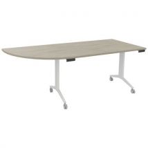 Tafel met draaiplateau Avel met geïntegreerde hoek met witte voet op wielen - Simmob