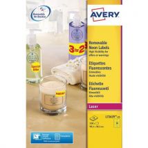 Avery - Fluorescerende etiket, herplaatsbaar Avery - Voor laserprinter