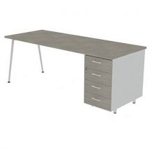 Bureau met ladeblok 160x80 cm HB 6 laden - Quadrifoglio - Quadrifoglio