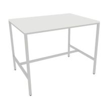 Hoge Tafel 140x100 H 110 Wit 25 Mm C. Aluminium 40x40 Aluminium,