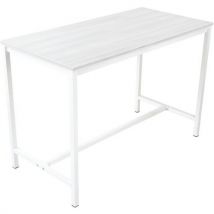 Hoge Tafel 140x100 H 110 Grijs 25 Mm C. Wit 40x40 Wit,